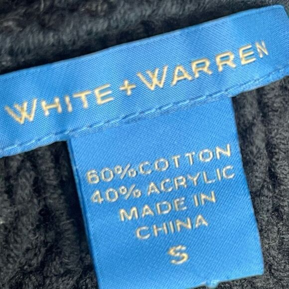 White + Warren Women’s Dark Gray Cotton/Acrylic Blend Cardigan W/ Hoodie Size: S - Picture 7 of 8